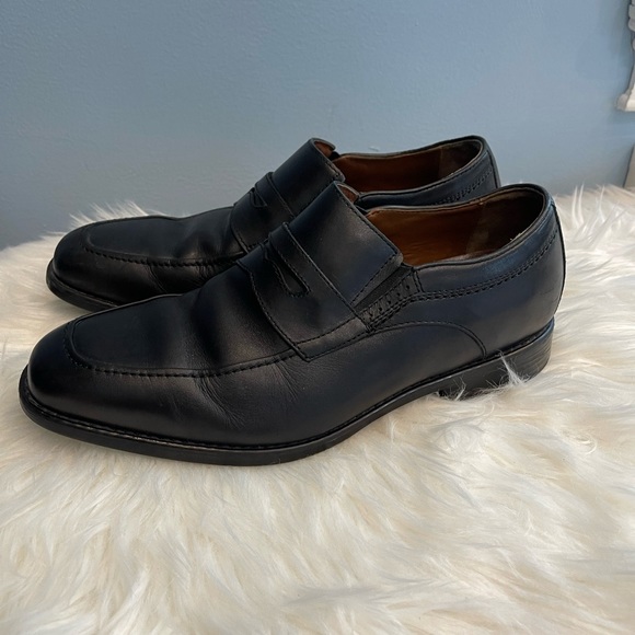 JOHNSTON MURPHY MADDOX MEN'S  BLACK LEATHER PENNY LOAFERS   XC4 SIZE 8 M - Picture 7 of 12